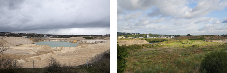 Achères - Carrières de granulats alluvionnaires en activité, et futur Port Seine-Métropole Ouest. 2021-2024