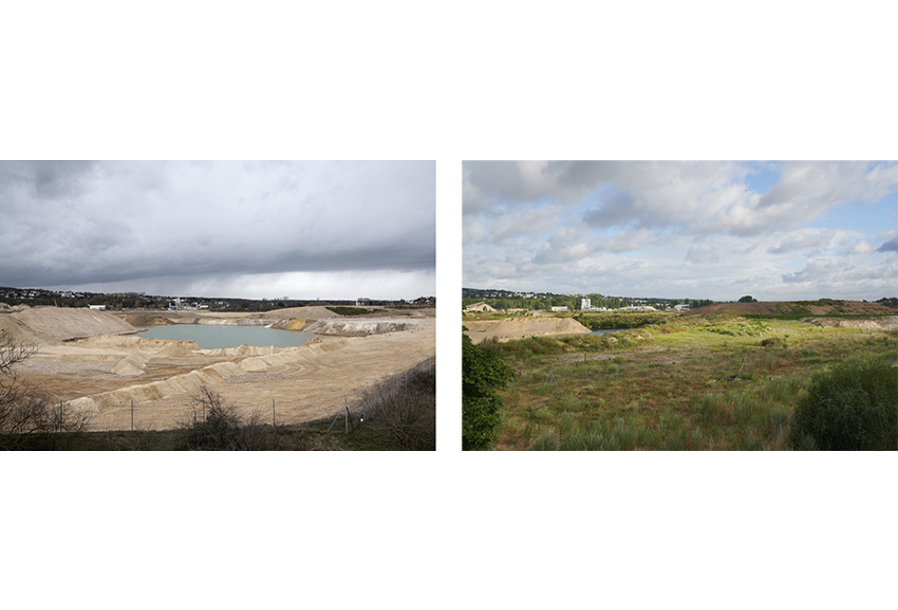 Achères - Carrières de granulats alluvionnaires en activité, et futur Port Seine-Métropole Ouest. 2021-2024