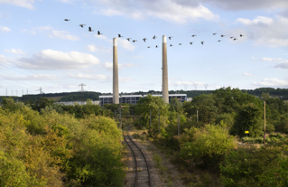 Porcheville (Yvelines), ancienne voie ferrée desservant le centre de production thermique. © Ambroise Tézenas et Jérémie Léon. OPP de la vallée de la Seine francilien.