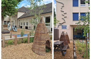 Vue des aménagements dans les cours d'écoles de Villennes-sur-Seine.